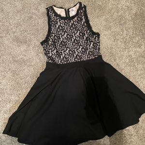 Black Cocktail Dress with Lace Detail